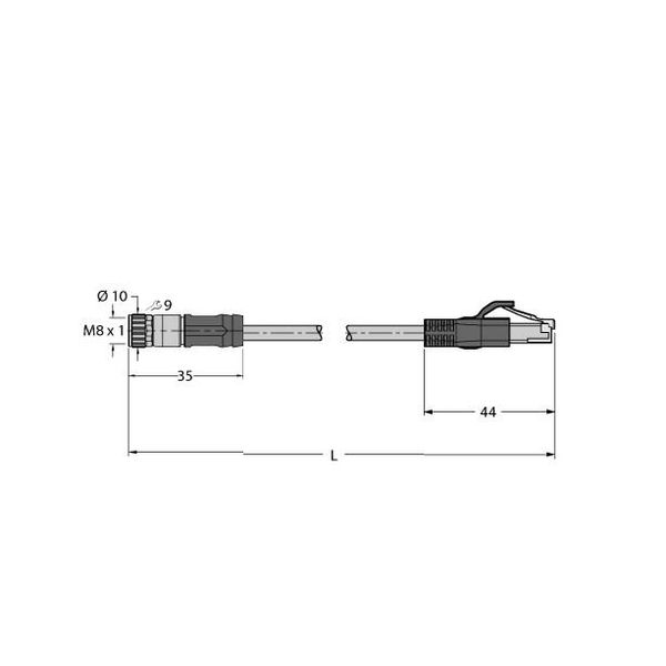 Industrial Ethernet cable Extension Cable   PKGS4M-RJ45S-4414-3.5M image 1