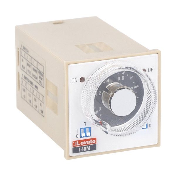 Time relay, multifunction, multivoltage and multiscale, plug-in and flush-mount version 48X48mm, 24...240VAC/DC image 1
