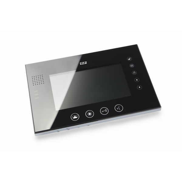 Monitor: 7" color monitor with memory, SD card port, plastic/aluminum, black + power supply image 2
