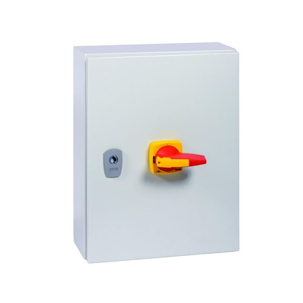DMM-160/4/SE4/P-R Switch-disconnector, DMM, 160 A, 4 pole, Emergency switching off function, With red rotary handle and yellow locking ring, in steel enclosure image 16