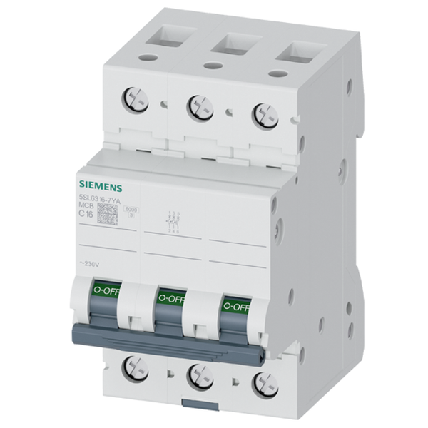 Miniature circuit breaker 230/400 V 6kA, 3-pole, C, 16A image 1