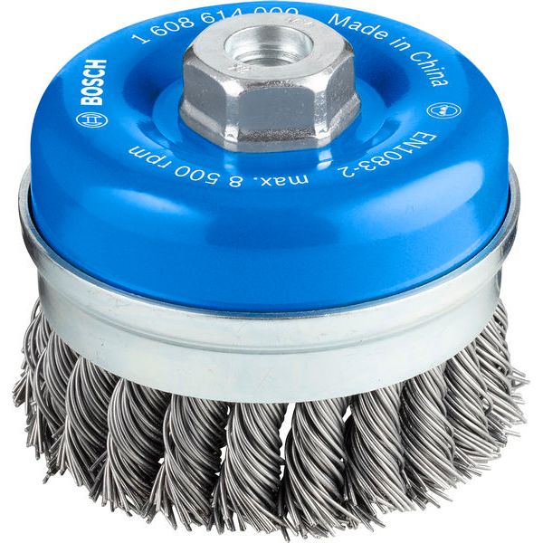 Cup Brush Knotted 90 mm Steel image 1