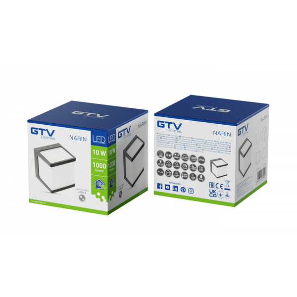 LED facade luminaire NARIN, 10 W, 1000 lm, IP54, 4000K, black image 2