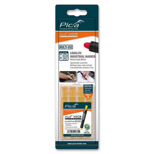 Pica 991/44 VISOR Permanent. Yellow refill, blister image 1