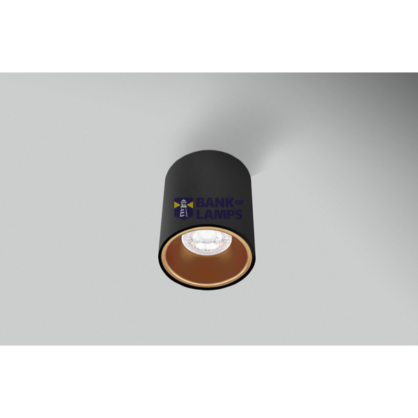 PLAFONIERA LED ESSENZA ROUND NERA/GOLD image 1