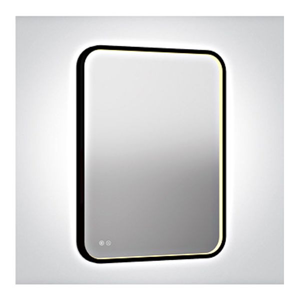 60208D/B/V BLACK RECTANGULAR MIRROR 20W CCTV IP44 230V DIM image 1
