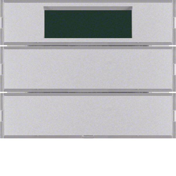 Push-button 2gang with room thermostat, display, K.5, aluminium image 1