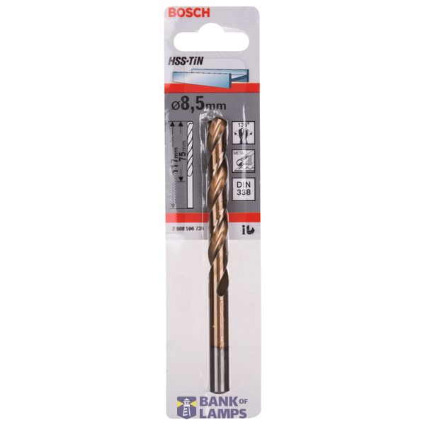 Metal drill bits HSS-TiN, DIN 338 8,5 x 75 x 117 mm 1 pcs. image 2