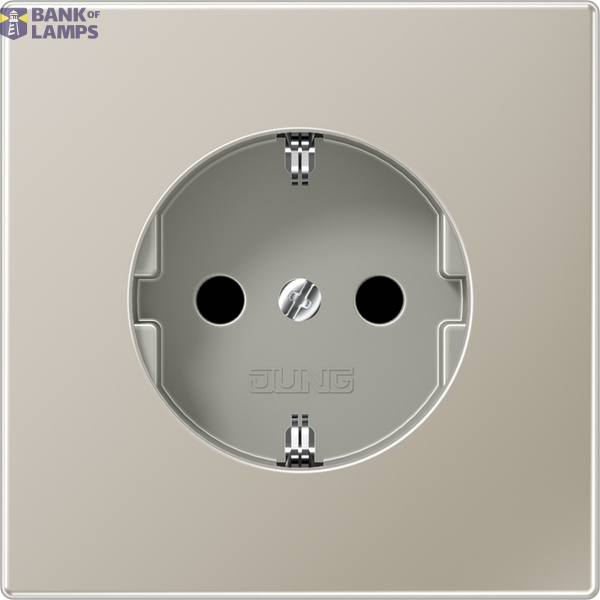SCHUKO socket, 16 A 250 V ~, LS series, stainless steel image 1