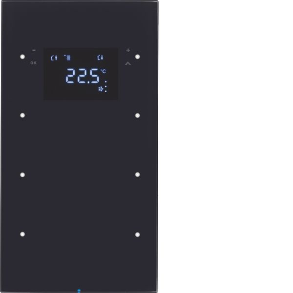 Touch sensor 3gang thermostat, display, intg bus coupl. unit,KNX-R.3,  image 1