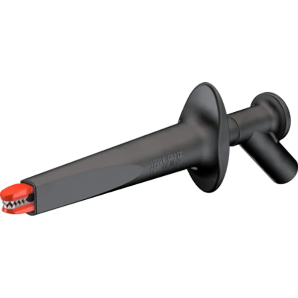 Alligator clip, black, max. 20 mm, L 130 mm, CAT IV, socket 4 mm, 66.9474-21 image 1