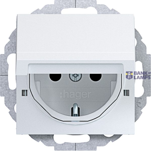 SCHUKO wall socket, locking device, variable 45°, A.x/C.x matte white image 1