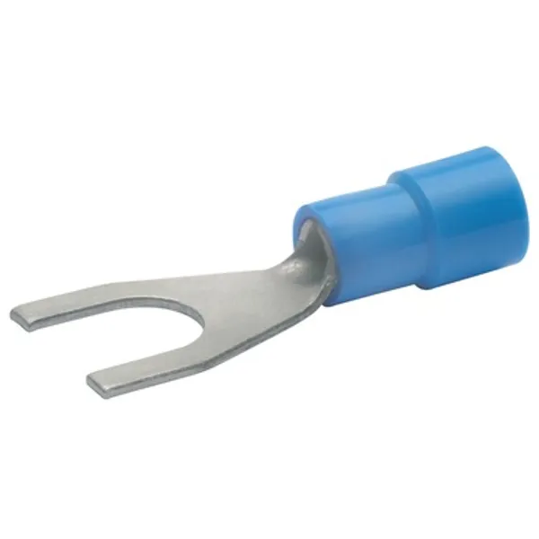 Insulated forked cable lug, 1.5-2.5 mm², AWG 16 to 14, 4.3 mm, M4, blue, 630C4 image 1
