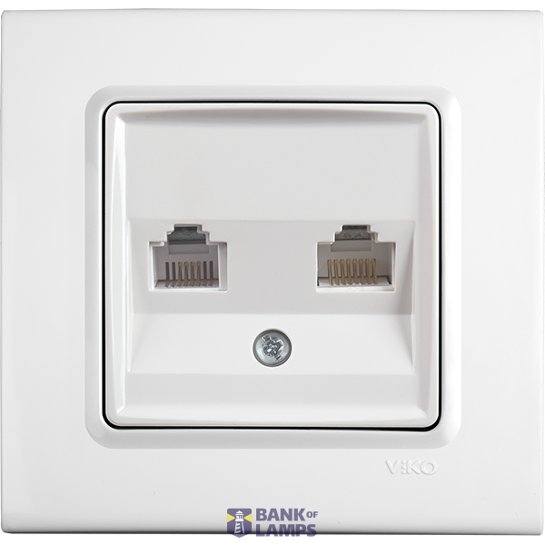 Linnera-Rollina Two Gang Data Socket (2xCAT5) Beige image 1