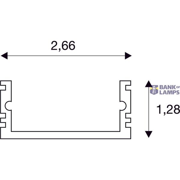 GLENOS linear profile, 2713-200, 2m, matt white image 3