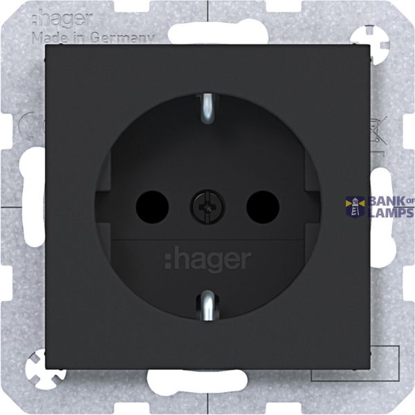SCHUKO wall socket, Safety Plus, plug-in type, A.x/C.x, matte night black image 1