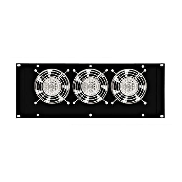 Roof fan-unit with 3 fans and thermostat, 19", 4U, RAL9005 image 1