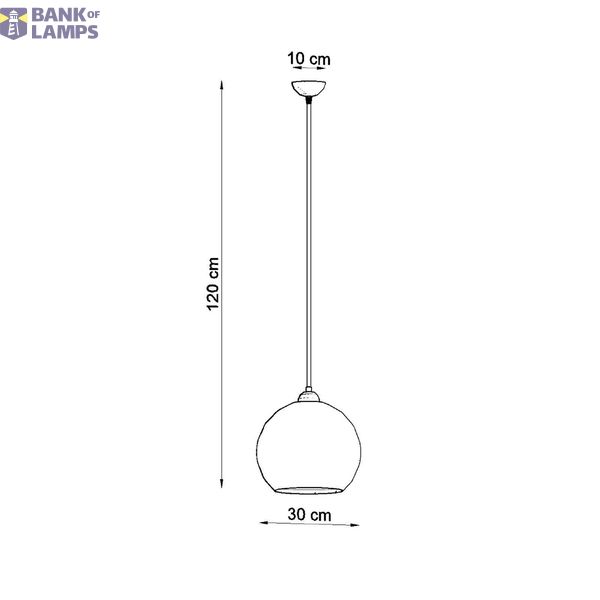 HANGING LAMP BALL WHITE E27 1X60W IP20 image 2