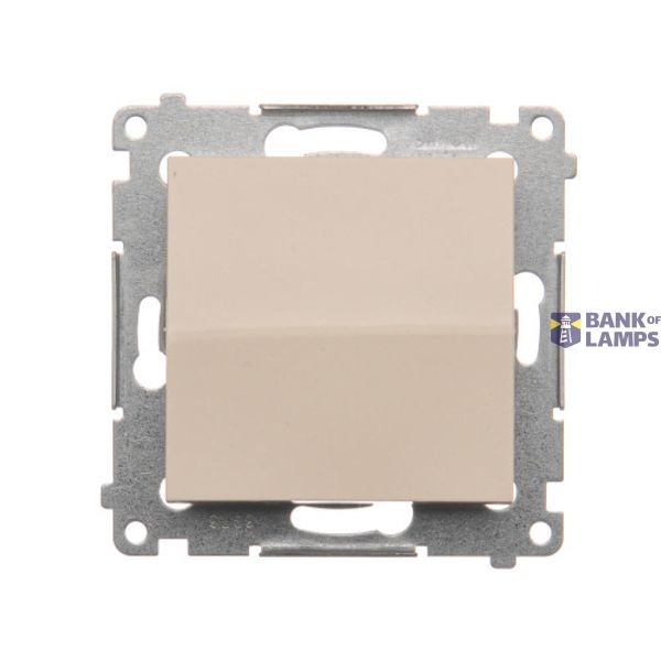 Single contact push button without pictogram, (module), 10AX, quick connection, cream white/electro white image 1