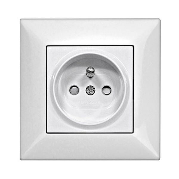 Pin socket outlet, safety shutter, complete, screw clamps, w image 1