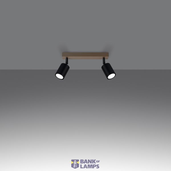 CEILING LAMP VERDO 2 BLACK GU10 2X10W IP20 image 2