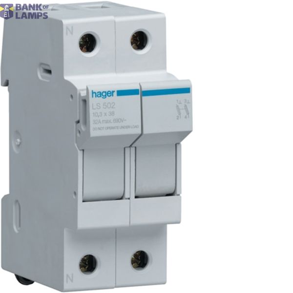 Fuse carrier 2P 32A 690V L38 2M LS502 image 1