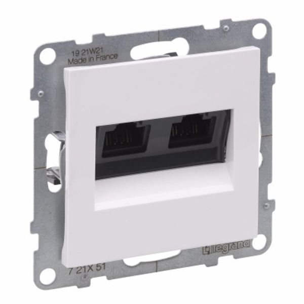2XRJ45 SOCKET CAT5E UTP WHITE image 1