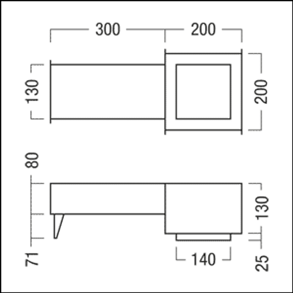 PANOS INF/EVO Q140 CASTING SURROUND - Concrete cst sur ceiling s-mt 140x140 mm image 2