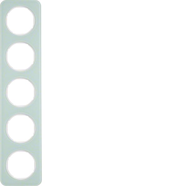 Frame 5gang, R.1, glass p. white image 1