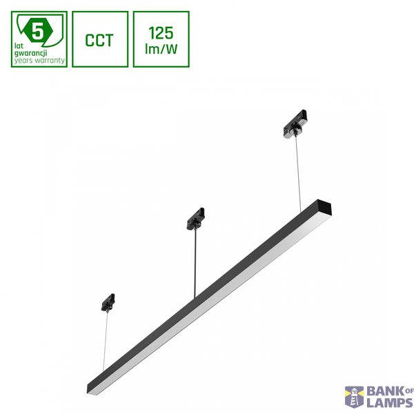 ALLDAY BASIC 50W CCT 230V IP20 1503x42x37mm BLACK 5YW 3F HANG image 1
