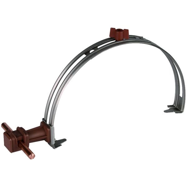 Roof conductor holder adj. StSt w. DEHNsnap H 36mm plastic brown f. Rd image 1