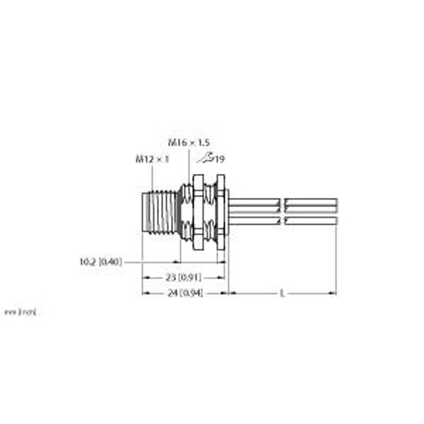M12 Power Flange Rear-mounted   FSFD54PK-2/M16 image 1