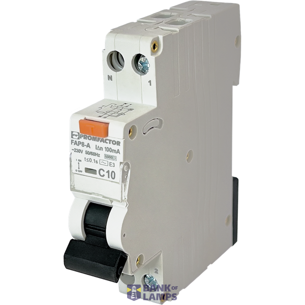 Residual current circuit breaker with over-current protection FAP8-A "С" 10А/0,1A 1P+N 6кА image 1