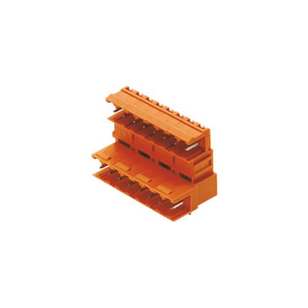 PCB plug-in connector, male header, open side, THT solder connection, 5.08 mm, Number of poles: 4, 90°, Solder pin length (l): 3.2 mm, tinned, orange, Box image 2