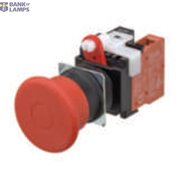 Emergency stop switch, screw terminal, non-illuminated, 40 mm dia, push-lock/pull-reset, 1NC + 1NO A22E7036C image 1
