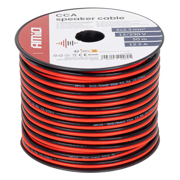 CCA Cable 2x2.5mm2 50m 12.5A AMIO-04460 image 1