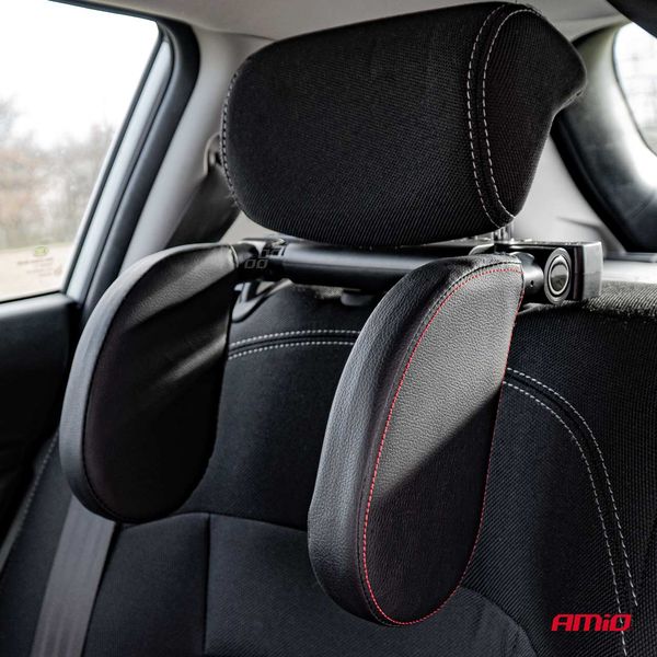 Leather style made black Car sleeping headrest image 1