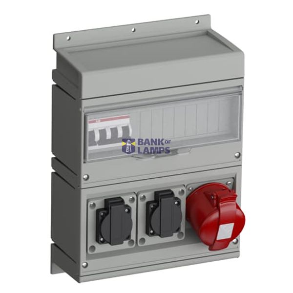 Modular Combi Black Plastic , 32A, 1x3P+N+E 32A, two S201 C16, one S203 C32 250x430x160, 2x10/16A, IP44 image 1