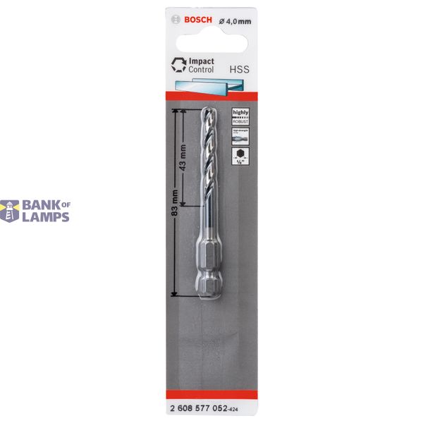 HSS Hex-Shank Twist Drill Bit 4.0mm 4 x 43 x 83 mm 1 pcs. image 2