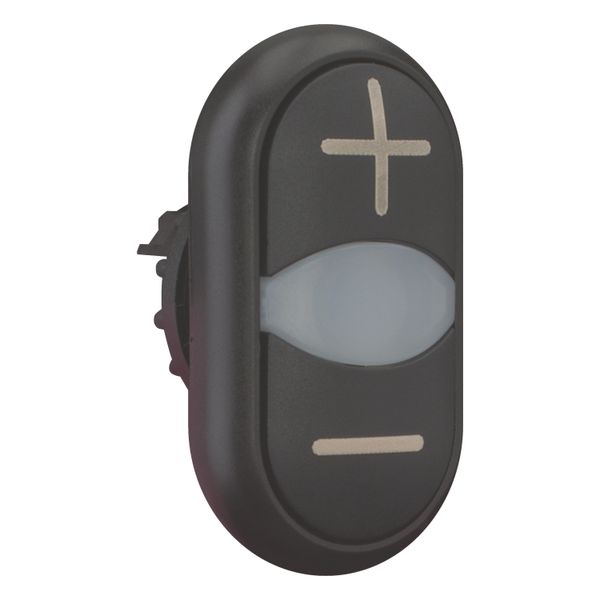 M22S-DDL-S-X4/X5 Double actuator pushbutton, RMQ-Titan, Actuators and indicator lights non-flush, momentary, White lens, black, black, inscribed, Bezel: black image 8