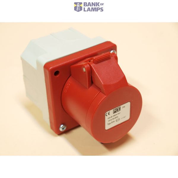 Straight panel socket with box 16A 4P 6h IP44 image 1