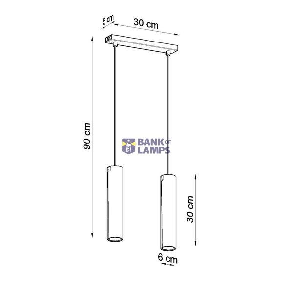 HANGING LAMP LAGOS 2 BLACK GU10 2X40W IP20 image 7