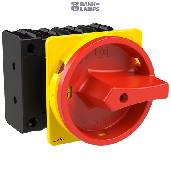 P3 Main switch, 80 A,Flush mounting, 4 pole, Form EA/SVB, Red, Door co image 3
