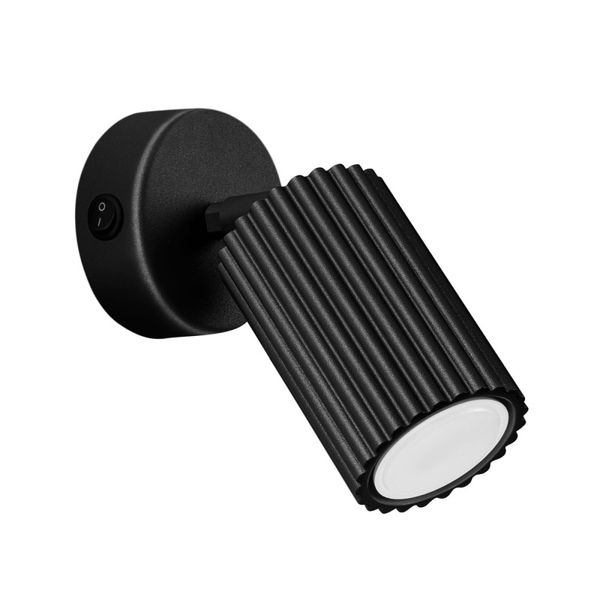 ADJUSTABLE BLACK WALL LAMP WITH SWITCH ON CARBON ROSETTLE FOR BEDROOM image 1