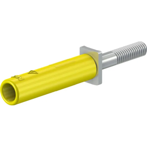 Screw-in adapter, 4 mm socket to screw connection, yellow, CAT II, 24.0168-24 image 1