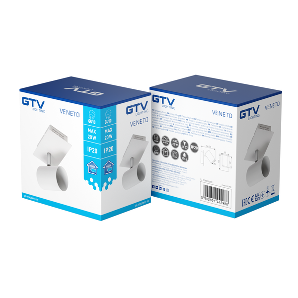 Ceiling luminaire VENETO, IP20, max. 20 W, 1 x GU10, round, white image 3