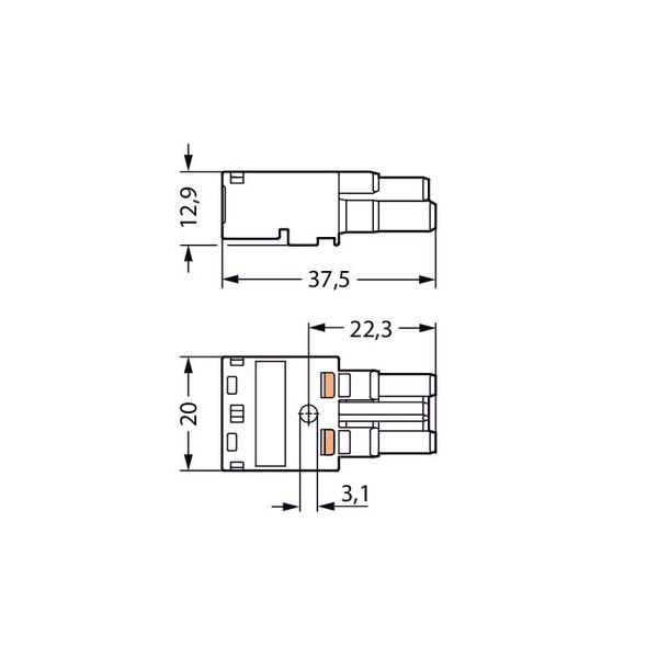 Socket;2-pole;Cod. B;light turquoise image 2