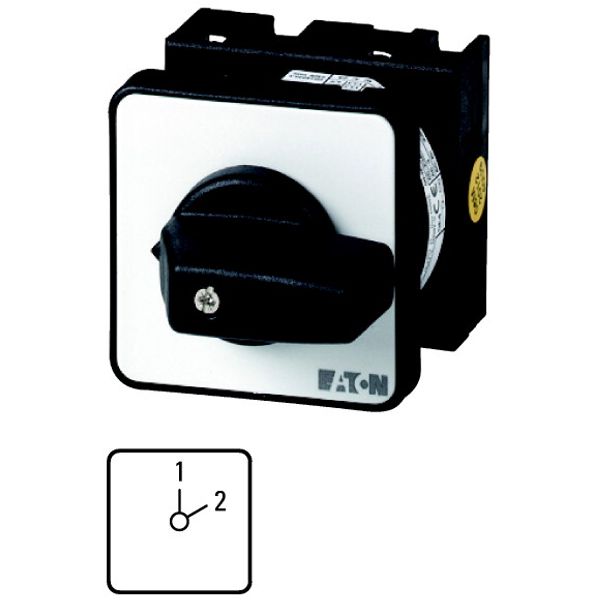 T0-4-15185/E Changeoverswitches, T0, 20 A, flush mounting, 4 contact unit(s), Contacts: 8, 45 °, maintained, Without 0 (Off) position, 1-2, Design number 15185 image 1