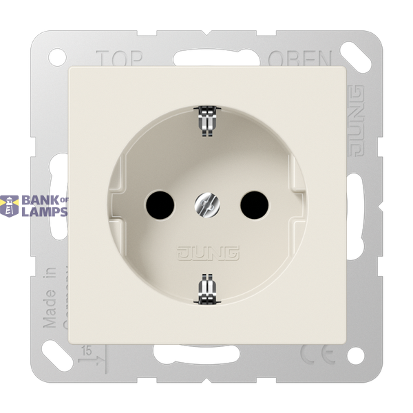 SCHUKO socket, 16 A 250 V ~, without claws, integrated increased contact protection, SAFETY+, antibacterial duroplast, AS series, white image 1