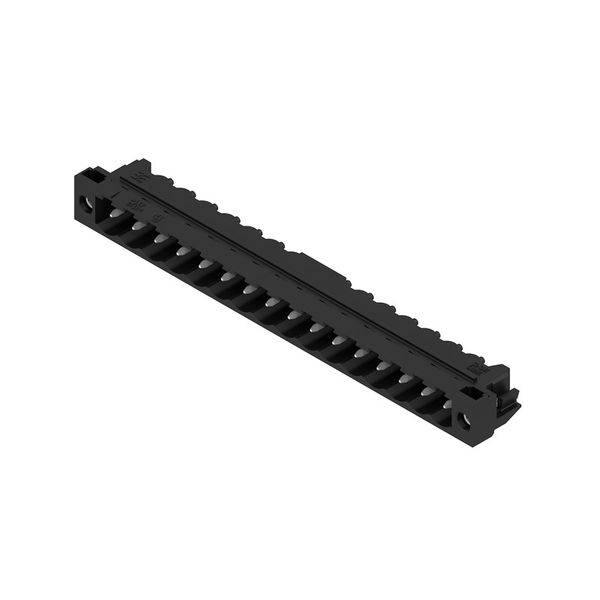 PCB plug-in connector, male header, Solder flange, THT/THR solder connection, 5.00 mm, Number of poles: 16, 90°, Solder pin length (l): 1.5 mm, tinned, black, Box image 2